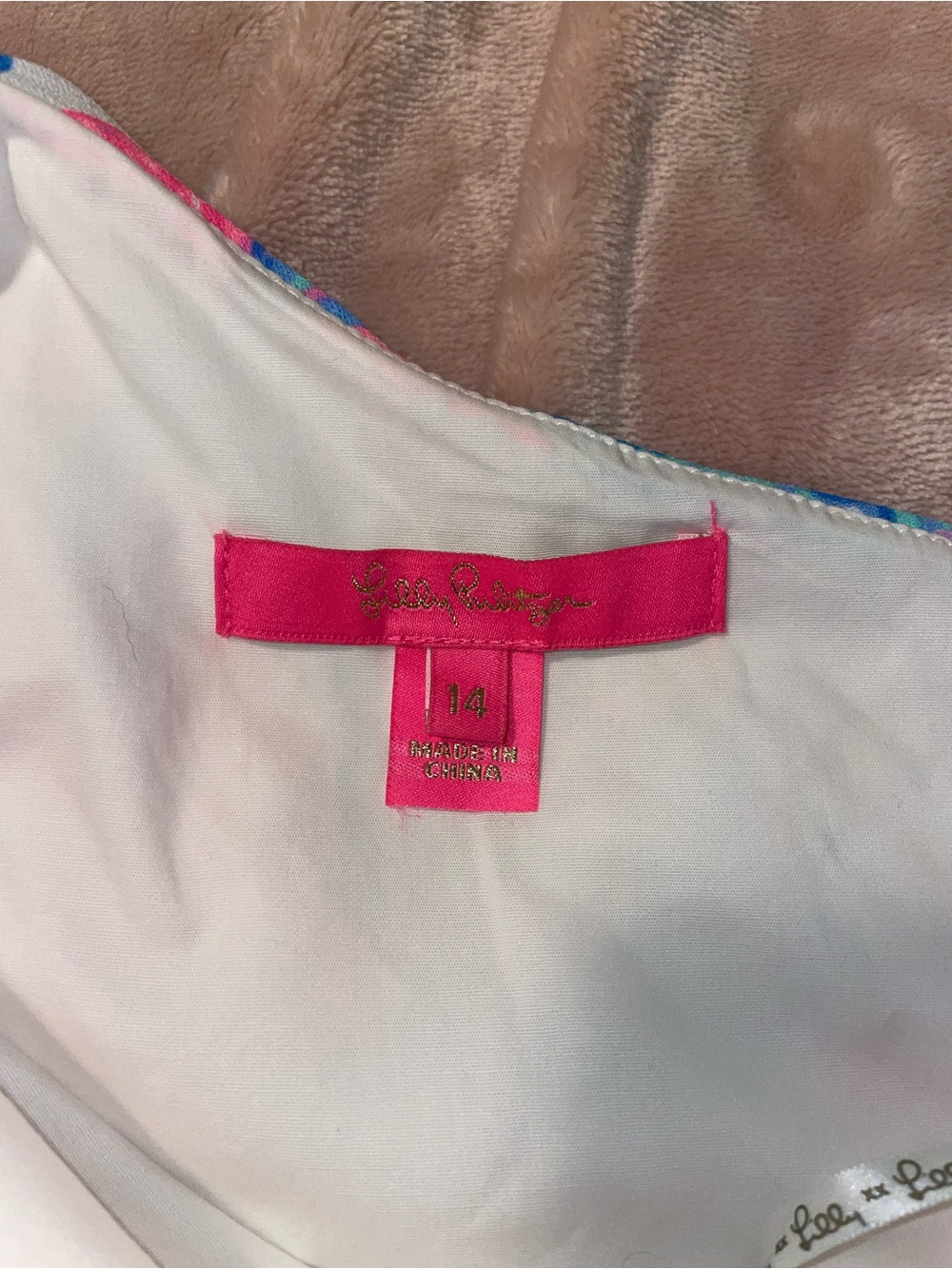 Lilly Pulitzer Pink Label Sleeveless Dress with Blue Trim - Picture 2 of 4